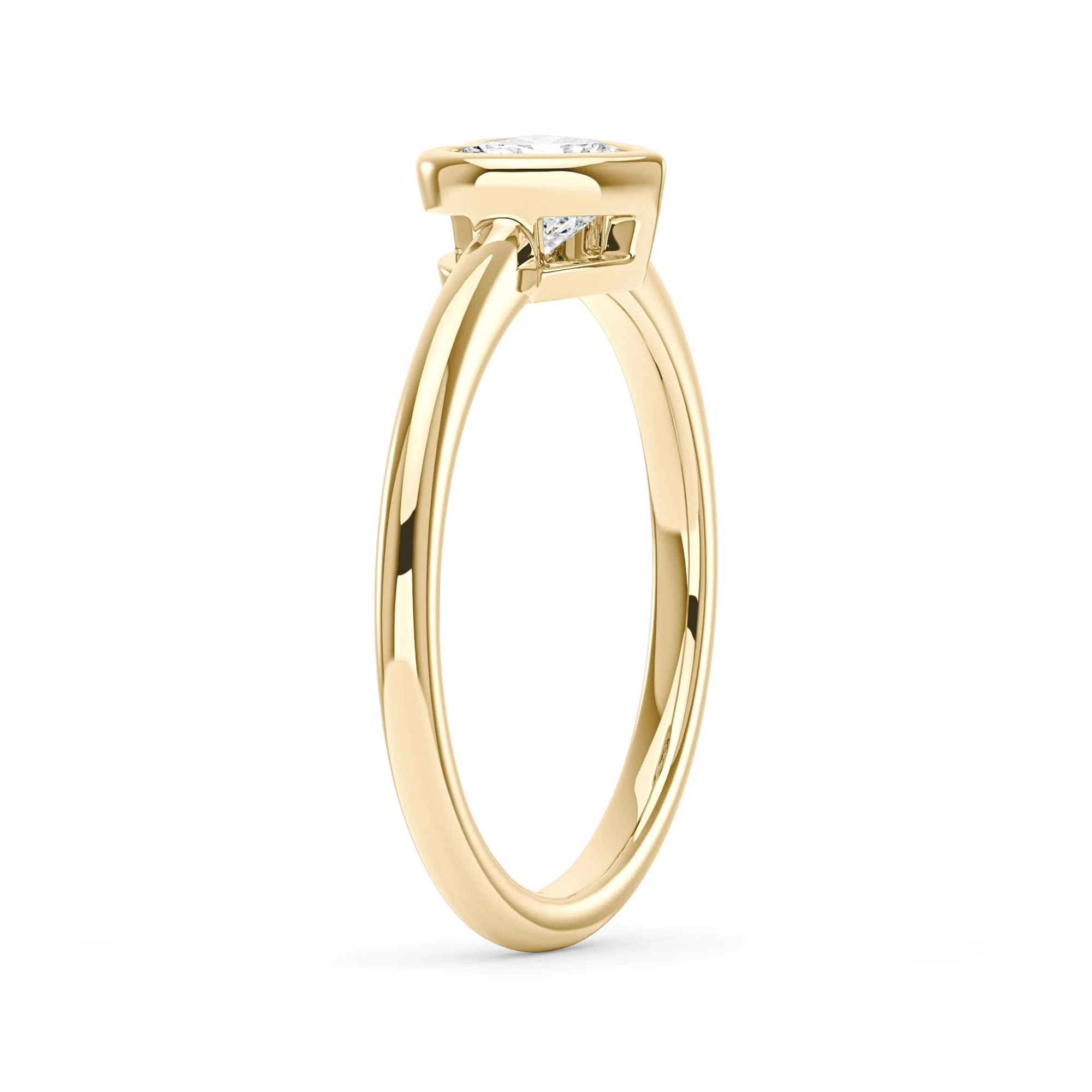 Heart-Shaped Moissanite Bezel Ring - Image 5