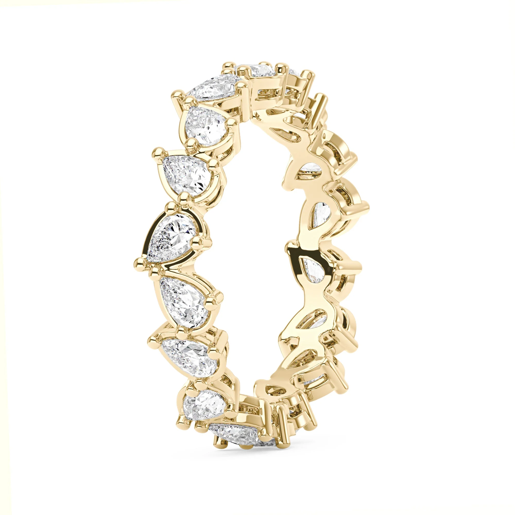 Irregular Pear Moissanite Bezel Eternity Band - Image 3